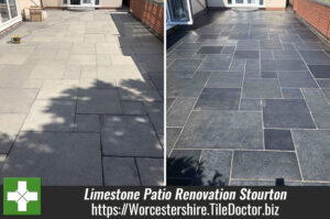 Limestone Patio Before and After Renovation Stourton