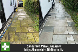 Indian Sandstone Patio Deep Cleaned Lancaster