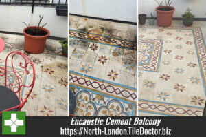 Encaustic Cement Tiled Balcony Renovation West Hampstead NW6