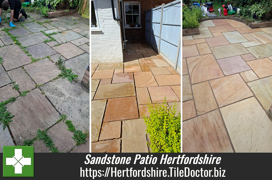 Neglected Sandstone Patio Restoration St Albans
